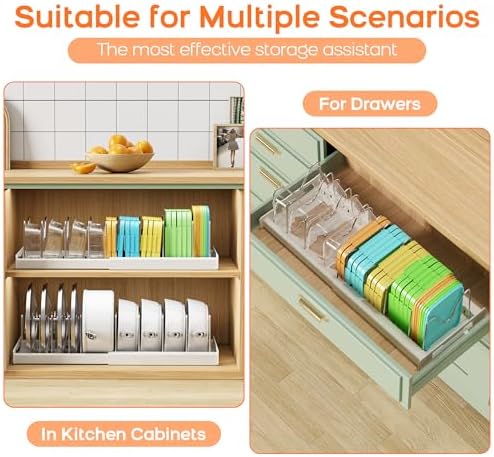 22" Expandable Pots and Pans Lid Organizer Under Cabinet (2 Pack)