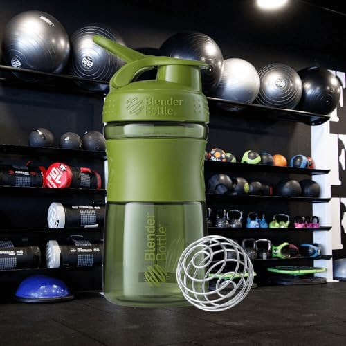 BlenderBottle SportMixer Tritan Grip Shaker Bottle, Moss Green, 20-Ounce - Image 3