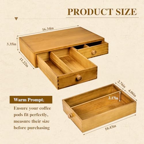 K Cup Storage Organizer, Wood Coffee Pod and Tea Bag Holder