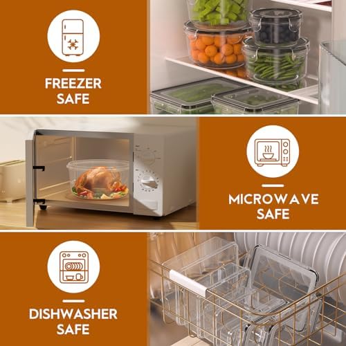 Large 40 Piece Food Storage Containers with Airtight Lids, BPA-free