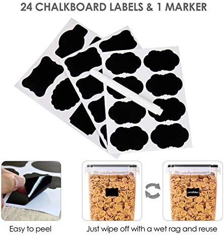 3.6L Food Storage Containers, 4 PCS, Black