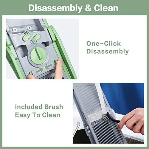 ONCE FOR ALL Upgraded Safe Mandoline Slicer Plus Green & Vegetable Slicer Green - Image 4