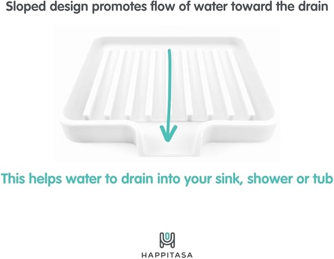 Silicone Soap Dish Tray and Sponge Holder with Drain Chute, Rectangular, Kitchen and Bathroom Sink Organizer (Mocha, 5.2"x4" (Set of 2), 7.2 Ounces)