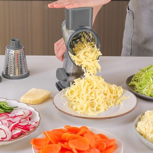 Rotary Cheese Grater with Handle, Multifunctional Cheese Shredder