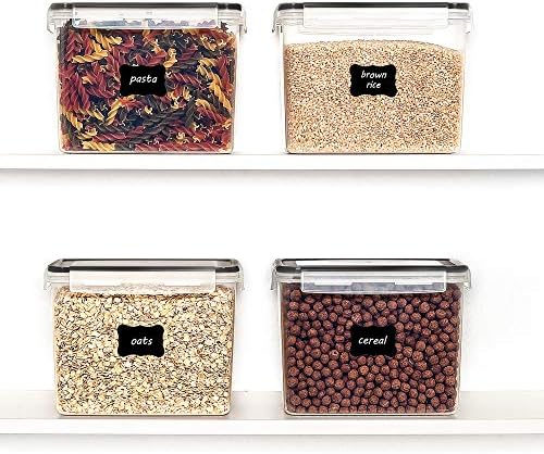 3.6L Food Storage Containers, 4 PCS, Black