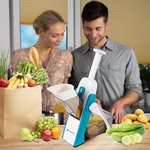 Vegetable Chopper Mandoline Slicer Adjustable Vegetable Cutter Safe Multi-purpose Food Vegetable Slicer for Kitchen (Blue), 12.7*5.3*5 inch - Image 2