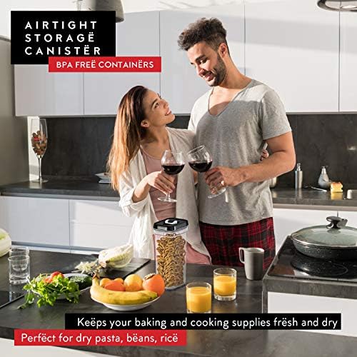 Airtight Food Storage Containers with Lids – 4 Piece Set Air Tight Kitchen Storage Containers Clear Pantry Organization and Storage Set BPA-Free - Keeps your Food Fresh & Dry