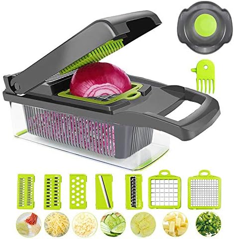 Onion Chopper, chopper vegetable cutter Vegetable Chopper Veggie Cutter Multifunctional Mandoline Slicer Dicer With Colander Basket And Container by Unknown