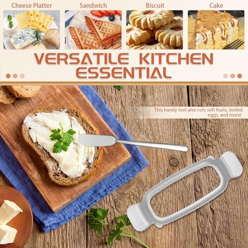 2 Pack Butter & Cheese Slicer Cutter, 17 Wires Butter Cutter with Stainless Steel Spreader Knife, Ergonomic Handle Portable Grip for Block Cheese, Soft Fruit, Egg - Image 6