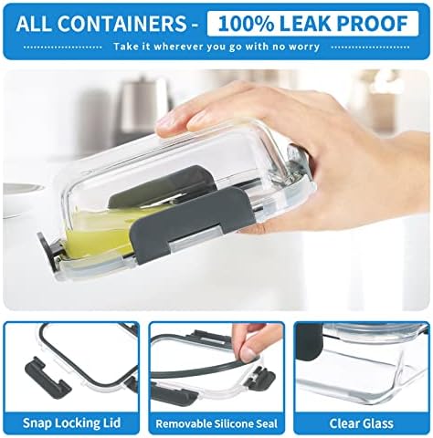 24-Piece Small Glass Food Storage Containers with Lids Airtight