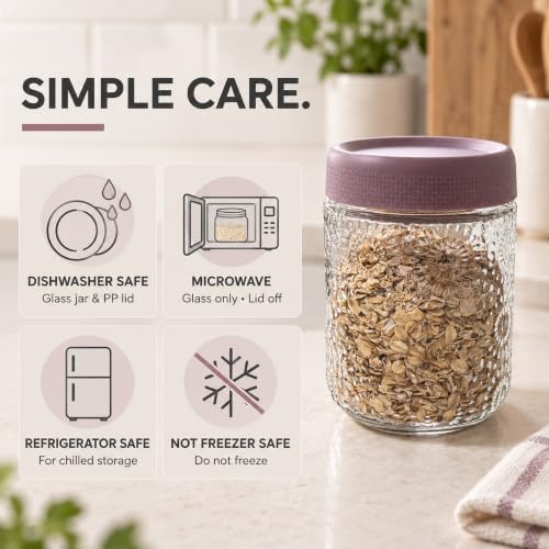 SunBloom 6 Pack 16 oz Sunflower Glass Overnight Oats Jars with Lids, Embossed Floral Food Storage Containers for Yogurt, Oatmeal, Salad, Coffee and Spices