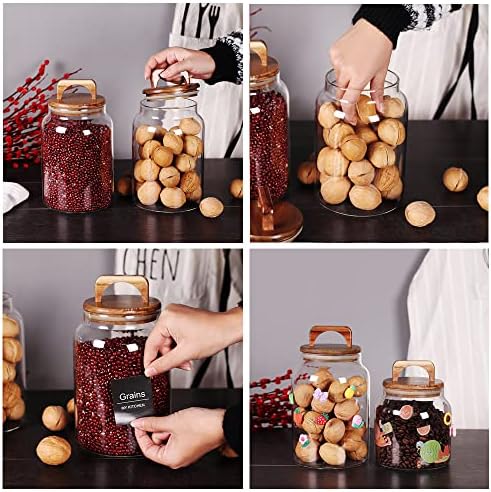 Canister Set of 2, Glass Kitchen Canisters