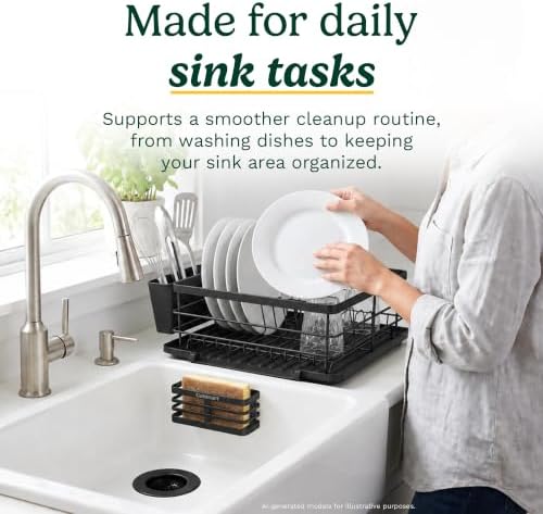 Cuisinart Dish Drying Rack, 5-Piece Set with Sink Strainer & Sponge Holder