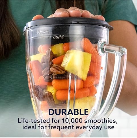 Oster Classic Series Heritage Blender with 6-Cup Glass Jar, 1000 Peak Watts, 600 Rated Watts, Stainless Steel Countertop Blender - Image 4