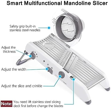 Mandoline Vegetable Slicer, Professional Adjustable Kitchen Slicer and Julienne Cutter for Fruits and Vegetables, Mandolin Food Slicer for Vegetables, Potato, Onion, Cabbage - Image 6