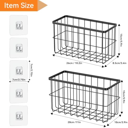 2-Pack Adhesive Cabinet Door Organizer, 5.9" Inside Cabinet Storage