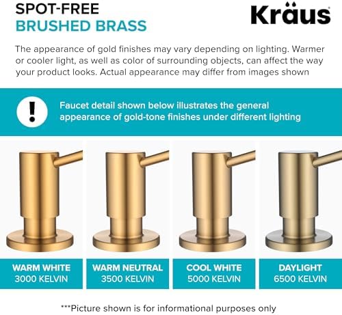 KRAUS Boden Kitchen Soap and Lotion Dispenser in Brushed Brass, KSD-53BB
