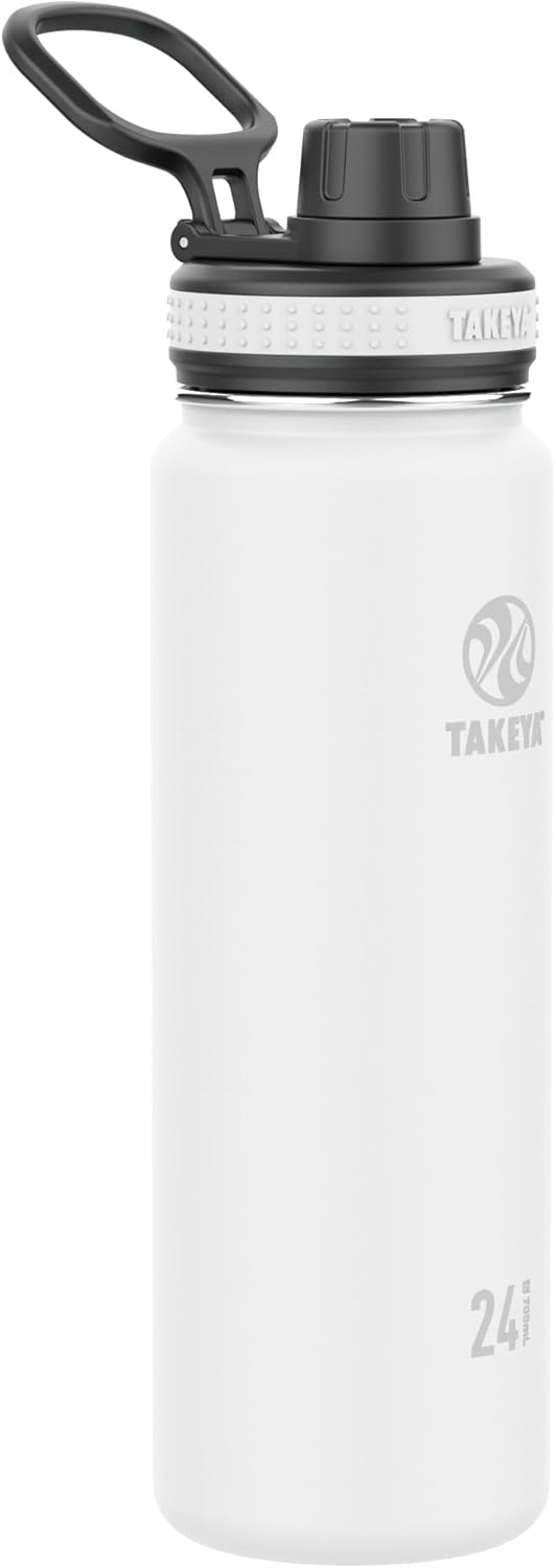 Originals 24 oz Vacuum Insulated Stainless Steel Water Bottle - Leakproof & BPA-Free Spout Lid - Keeps Drinks Cold 24 Hrs/Hot 12 Hrs - Double-Wall Design - Ideal for Active Lifestyles, White