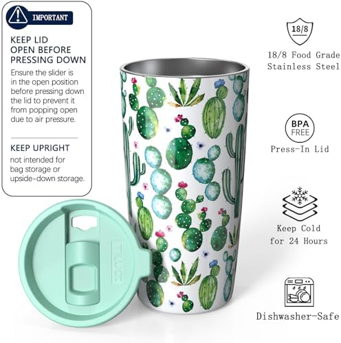 TILUCK 20 oz Insulated Coffee Tumbler with BPA-Free Lid - Image 2