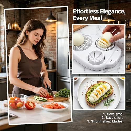 2-Pack 3-in-1 Egg Slicer, Stainless Steel Cutter - Image 5