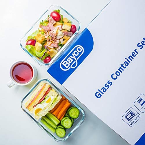 8-Pack 30oz Glass Meal Prep Containers with Leak Proof Snap-Lock Lids