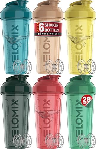 VELOMIX 6 Pack 28oz Protein Shaker Bottle for Protein Mixes, Hawai Shadows by VELOMIX