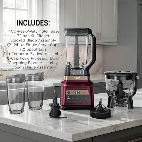 Ninja Professional Plus Kitchen System, 1400WP, Auto-iQ, Red, BN801RD1BRN - Image 7