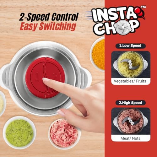 Milex Insta Chop 3L Electric Food Chopper Stainless Steel, Red - Image 5