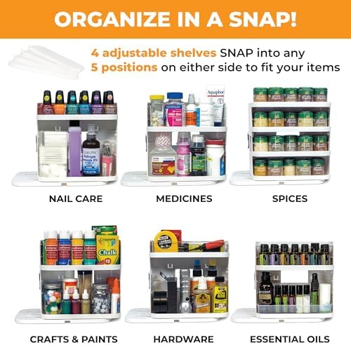 Spice Rack Organizer for Cabinet, 4 Adjustable Shelves