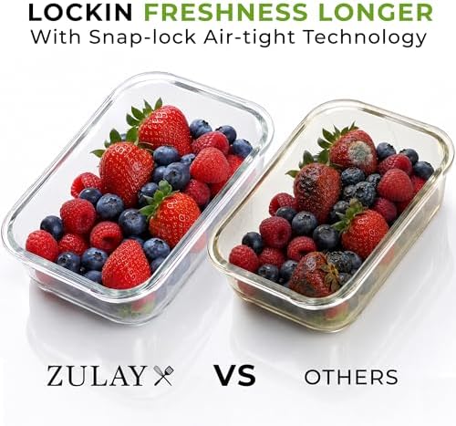 Glass Storage Containers with Lids, Premium BPA Free 36oz