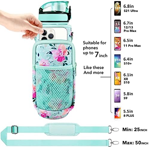 32 oz Water Bottles with Strap & Straw, Sport Motivational Water Bottles