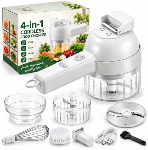 4 in 1 Wireless Electric Vegetable Chopper, Multi Blade Food Chopper by Unknown