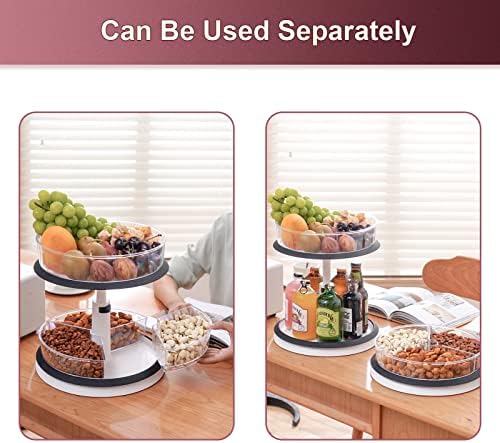 Lazy Susan Medicine Bottle Organizer for Cabinet 2 Tier Clear