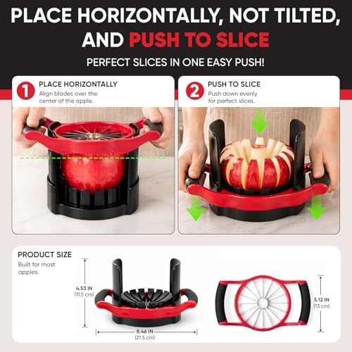 Newness 5.12-In Large Apple Slicer Corer with Base, 16-Blade