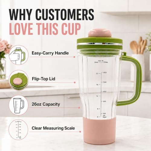 26oz Replacement Cup with Lid for Ninja BlendBOSS DB300 & DB351 - Image 5