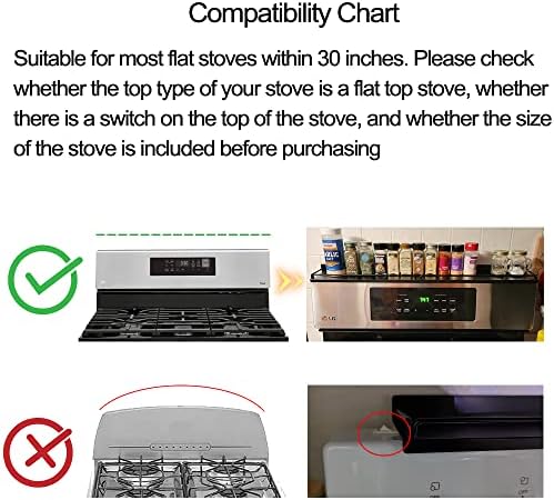 30''Stove Top Shelf for Kitchen Stove,Flat Top Stove Organizer