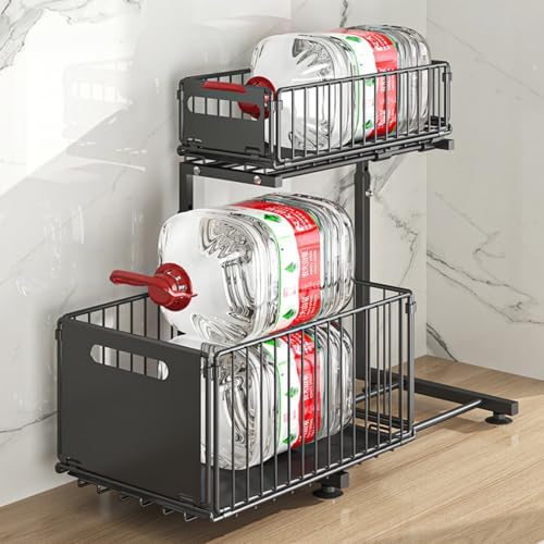Under Sink Organizer, 2-Tier Pull Out Cabinet Organizer White