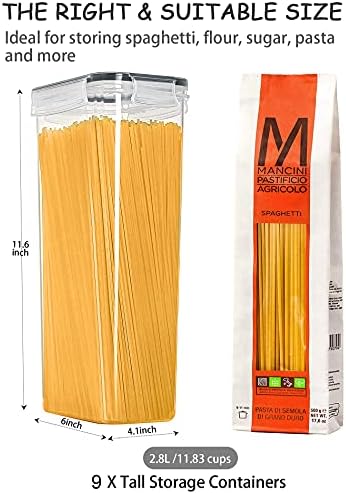 2.8L Pasta Containers for Pantry Organization and Storage, 9PCS