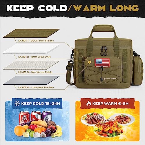 Tactical Lunch Box for Men, Cooler Bag with Detachable MOLLE Bag