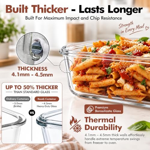 3 Pack (76/35 / 12.5) Oz Large Glass Storage Containers with Lids