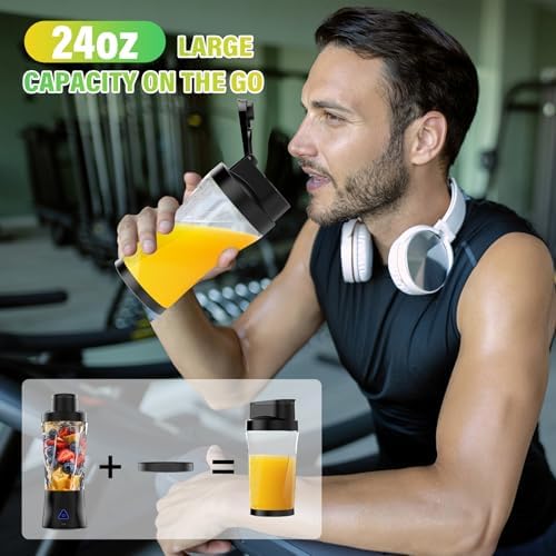 Portable Blender, 360 Watt Personal Blender Shakes and Smoothies, Black - Image 6