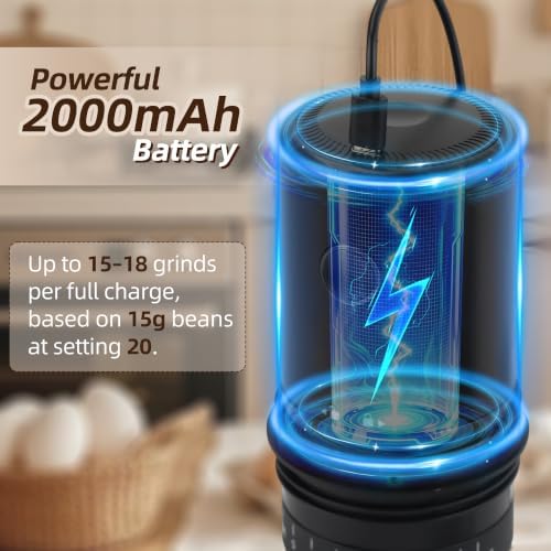 Portable Coffee Maker with 38 Adjustable Grind Pour-Over Dripper