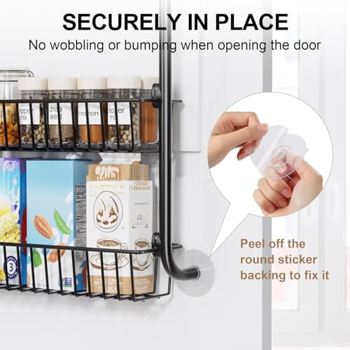 Over the Door Pantry Organizer, 6-Tier Metal Pantry Door Organization and Storage, Hanging Kitchen Basket Spice Rack Seasoning Shelves, Cabinet Door Organizer for Easy Install,D5xW18xH50inch