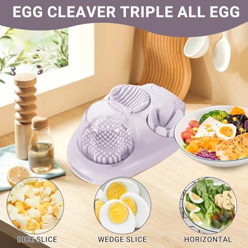 1 Pcs Heavy Duty Egg Slicer with 3 Cutting Modes, Stainless Steel Egg Cutter for Hard Boiled Eggs, Strawberry, Grape, Mushroom, Kitchen Dicer Tool, Send Goods From Local Warehouse - Image 6