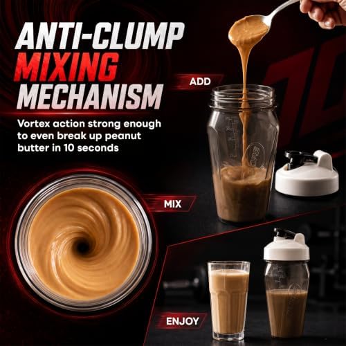 Vortex Protein Shaker Bottle 24 oz/700ml - Premium BPA-Free Pre-Workout Shaker Cup for Protein Shakes & Smoothies, Leak-Proof & Durable Bottle-Shakers for Active Lifestyles - Image 3