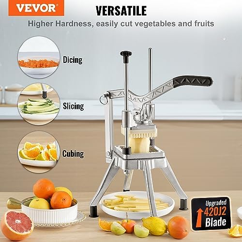 Commercial French Fry Cutter, 4 Blades Lever Vegetable Chopper