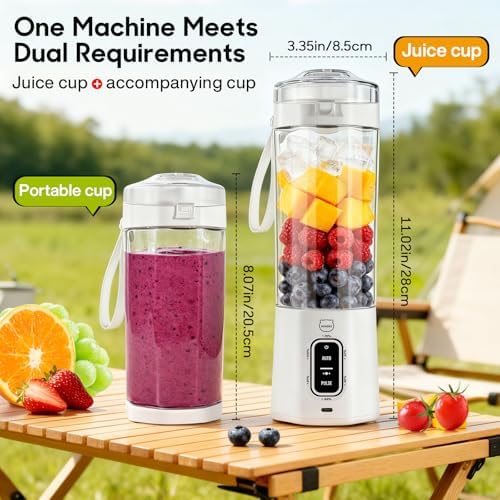 Upgrade 700 ML Portable Smoothie Blender, Rechargeable Blende -White - Image 4