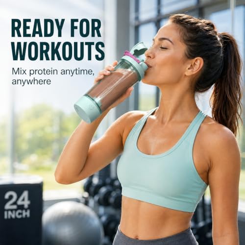 Prazzy Electric Protein Shaker Bottle, 20oz USB Rechargeable Mixer Cup - Image 4