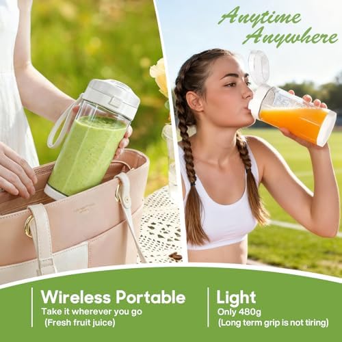 Upgrade 700 ML Portable Smoothie Blender, Rechargeable Blende -White - Image 5