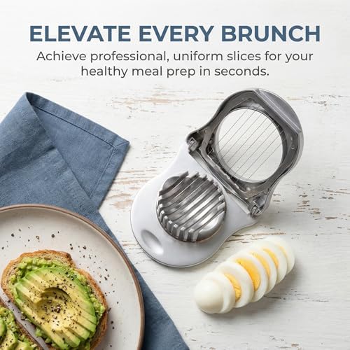 Professional Stainless Steel Egg Slicer - Heavy Duty Egg Cutter with Reinforced 304 Wires, 100% Dishwasher Safe, Rust-Proof Slicer for Boiled Eggs, Strawberries, and Mushrooms - Image 4